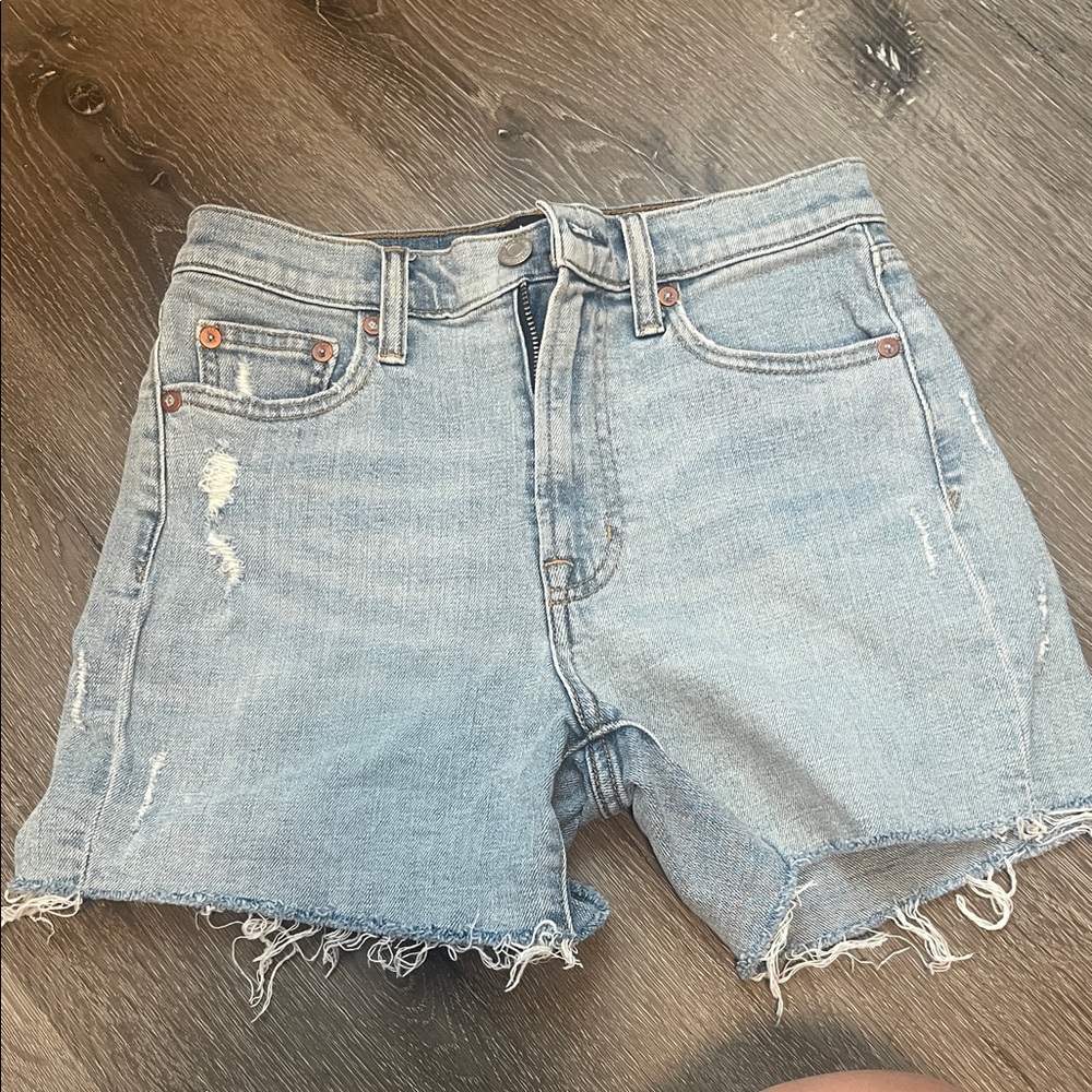 GAP Light Blue Distressed Jean Shorts